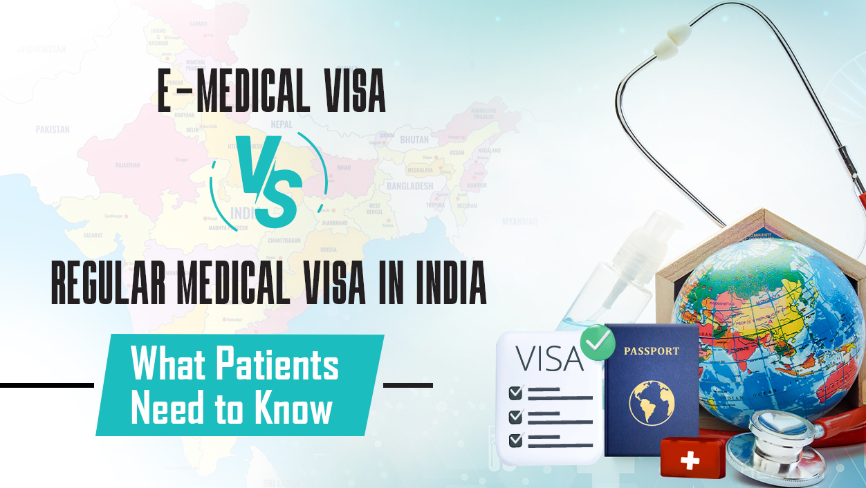 A graphic by Retentia Lifecare Titled : What is the Difference Between an e-Medical Visa and a Regular Medical Visa in India